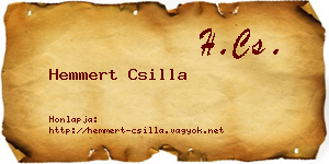 Hemmert Csilla névjegykártya
